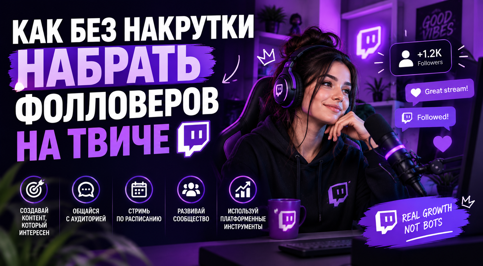 Как без накрутки набрать подписчиков/фолловеров на Твиче