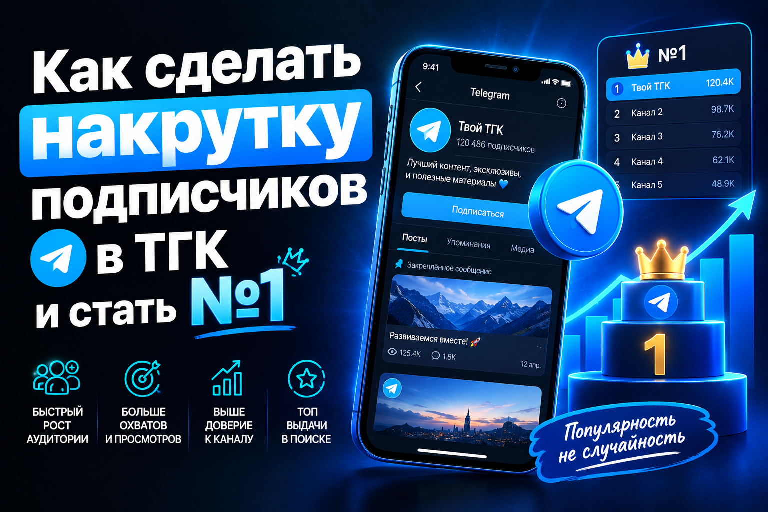 Как сделать накрутку подписчиков в ТГК - сервис №1 - ТОП